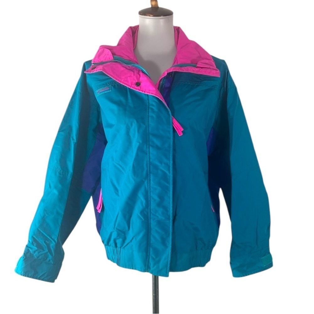 Columbia Bugaboo Retro Vintage Color Block Windbreaker Jacket Size Medium